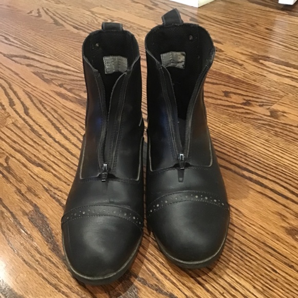 Black Leather Ankle Boots - Picture 3 of 6